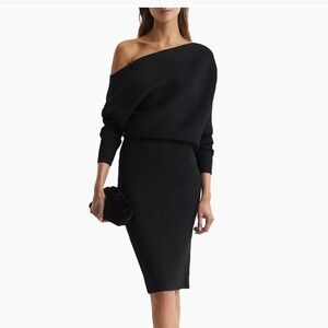 Reiss - Lara Off-The-Shoulder Midi-Dress - Size Small